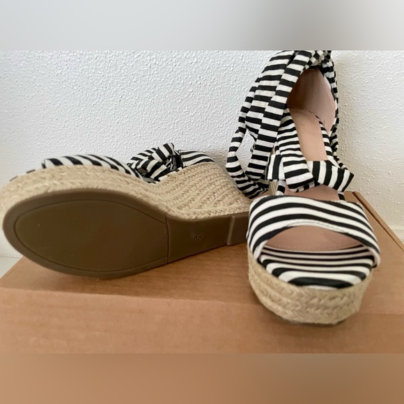 Womens Lace Up Platform Wedge Open Toe Cross Slingback Summer Shoes Size 5.5 - Picture 8 of 11